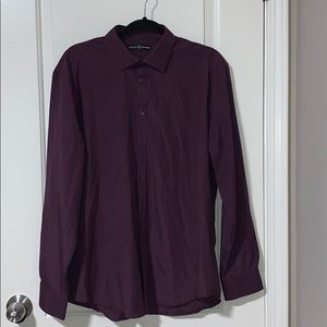 Violet button down long sleeved shirt